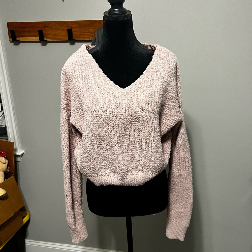 Pink Vneck Sweater